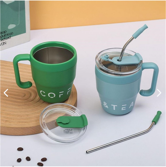 Vaso Taza MUGS Pajilla Metalica 480ml
