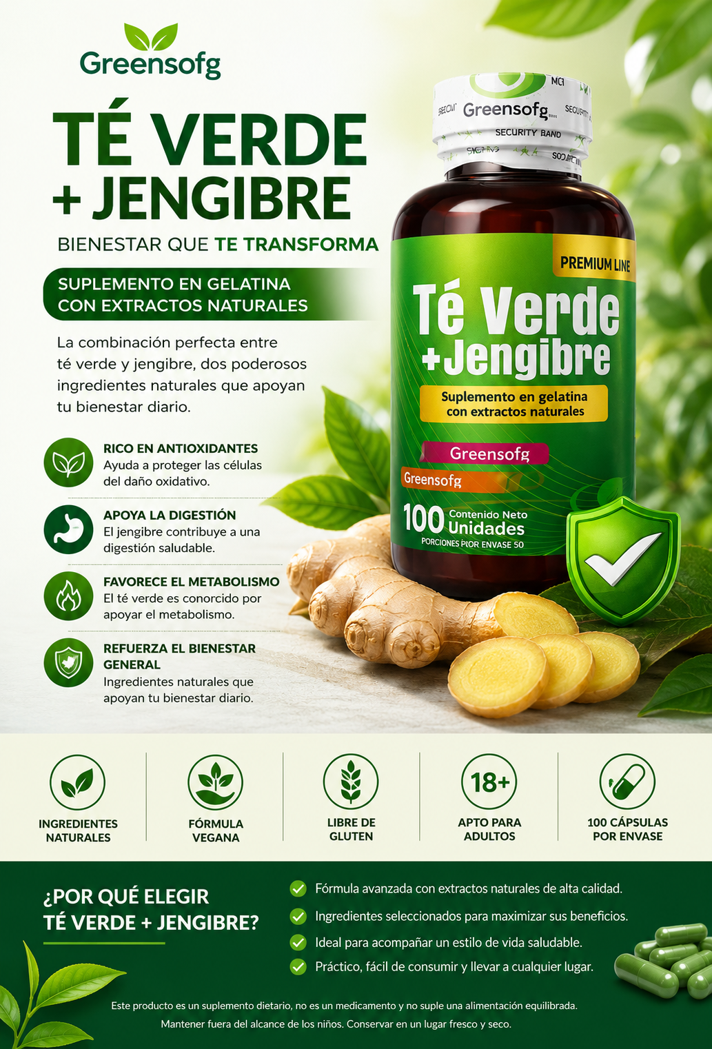 Te Verde + Jengibre GREENSOFG