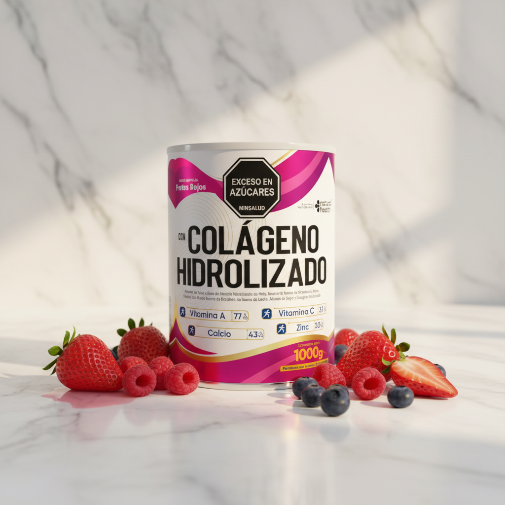 Colágeno producto premium con frutos rojos